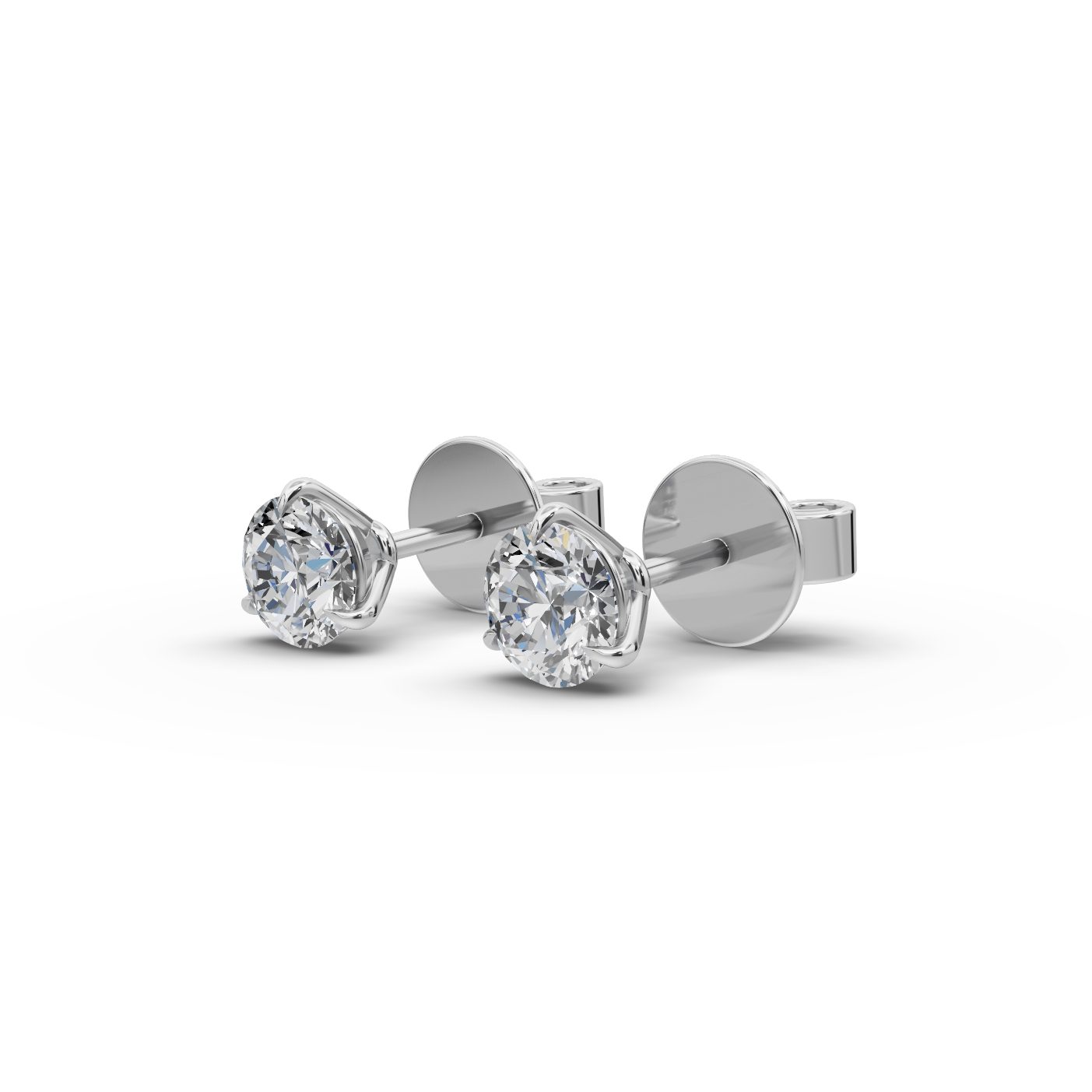 Royal Sparkle Round Lab-Grown Diamond Studs Earring in white gold