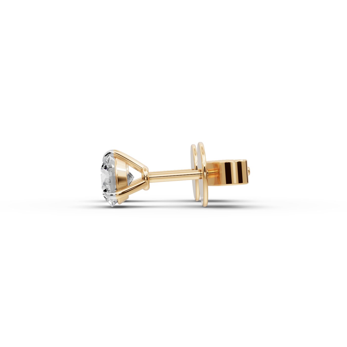 Royal Sparkle Round Lab-Grown Diamond Studs Earring in yellow gold