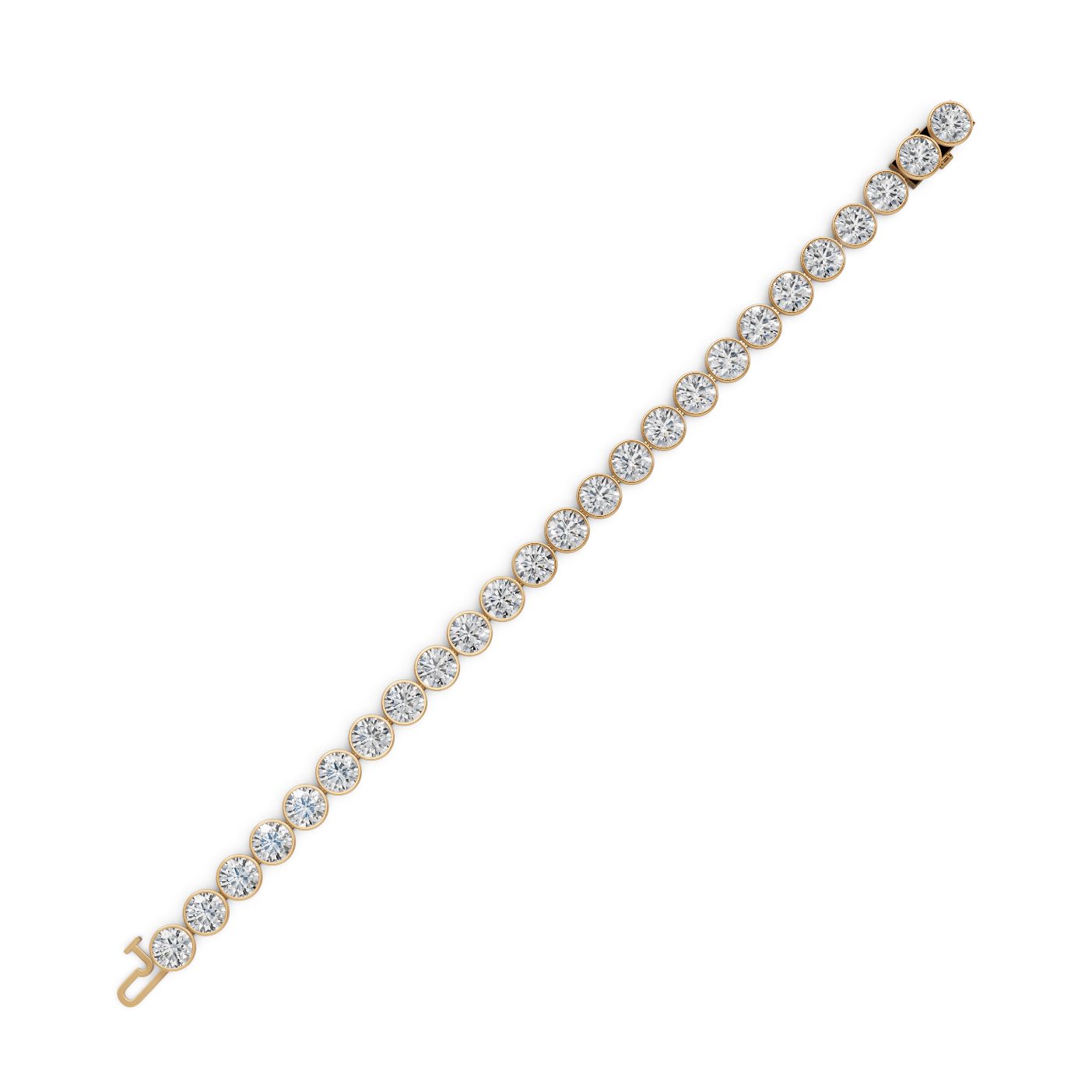 Graceful Grace Round Lab-Grown Diamond Tennis Bracelet in yellow gold