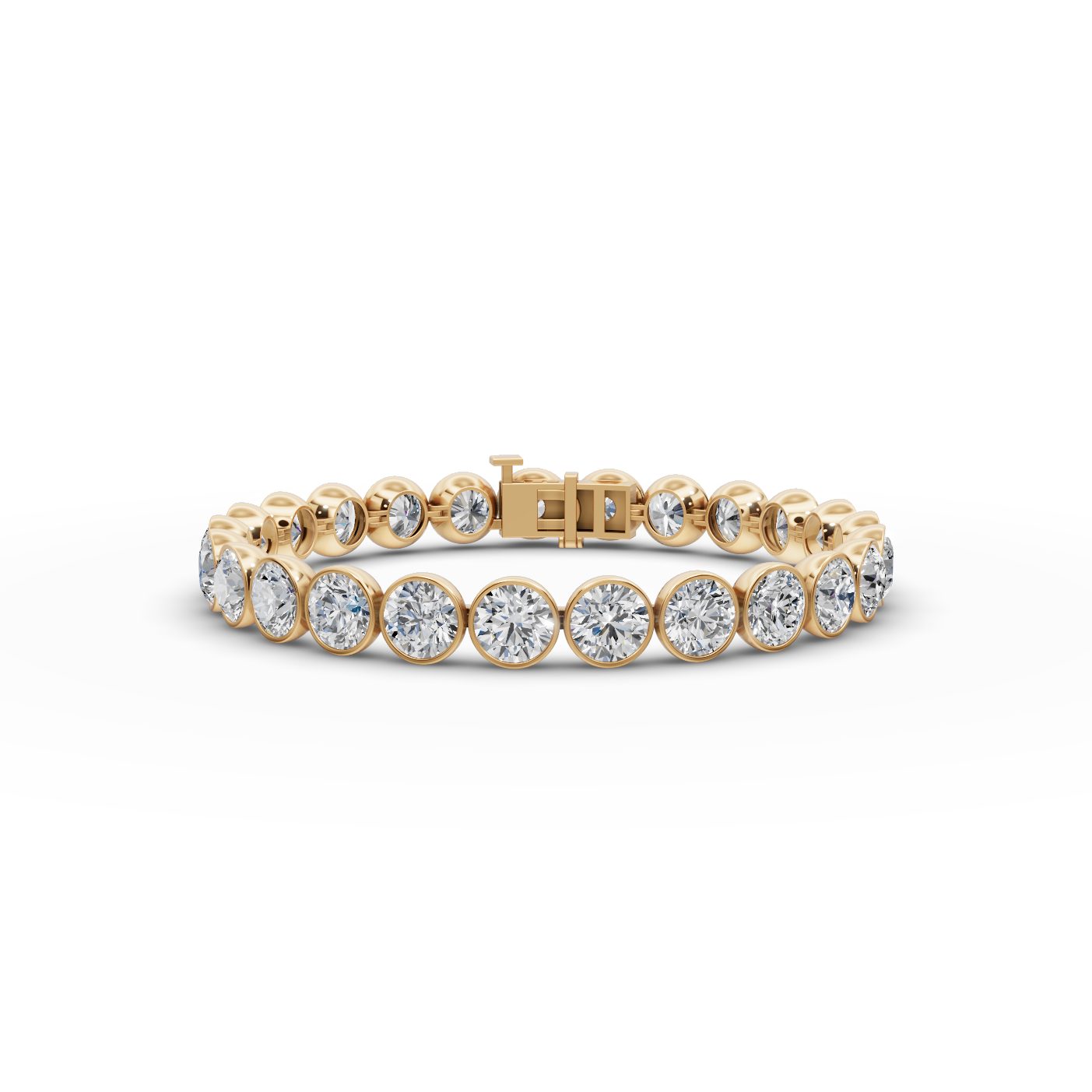Graceful Grace Round Lab-Grown Diamond Tennis Bracelet in yellow gold, set with lab-grown diamonds