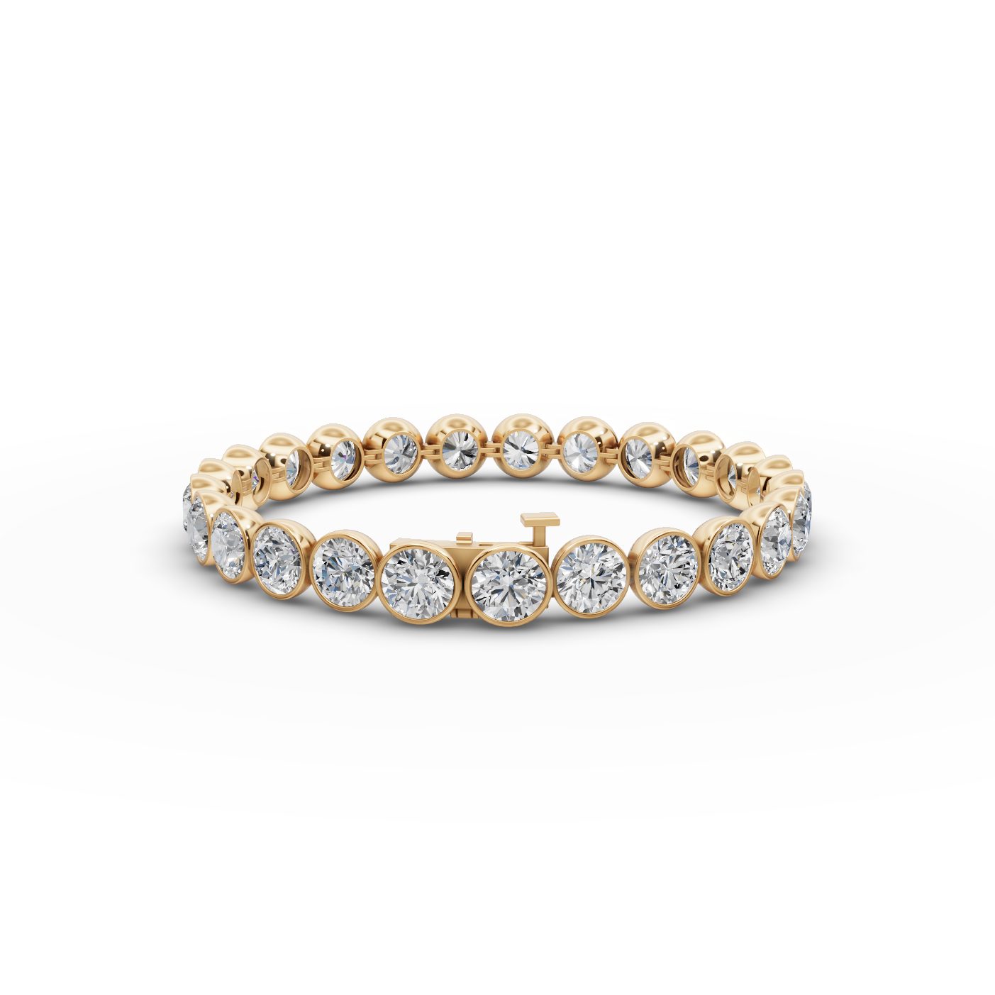 Graceful Grace Round Lab-Grown Diamond Tennis Bracelet in yellow gold