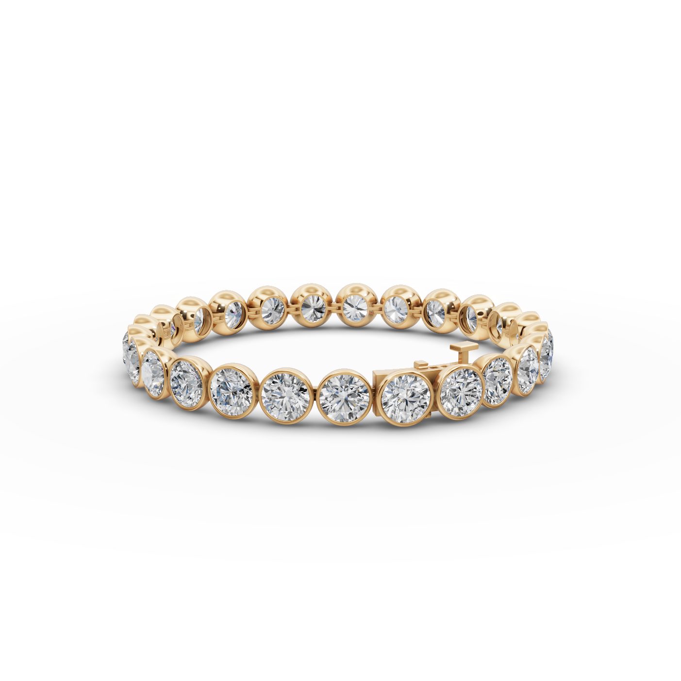 Graceful Grace Round Lab-Grown Diamond Tennis Bracelet in yellow gold