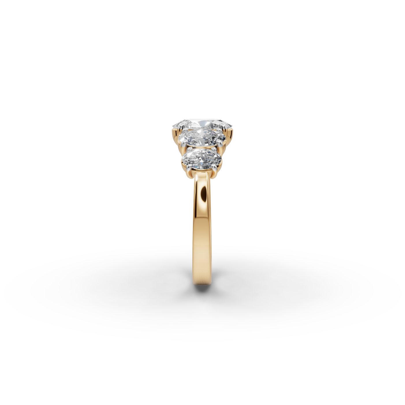 Elegant Glow Oval Lab-Grown Diamond Five Stone Ring in yellow gold