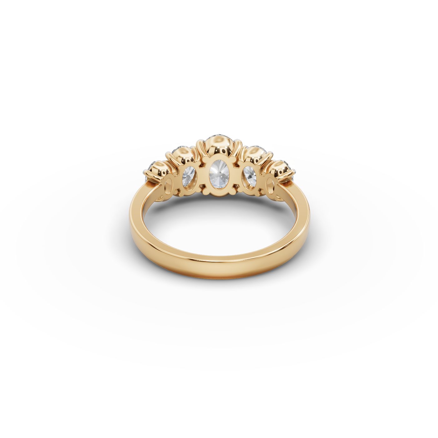Elegant Glow Oval Lab-Grown Diamond Five Stone Ring in yellow gold