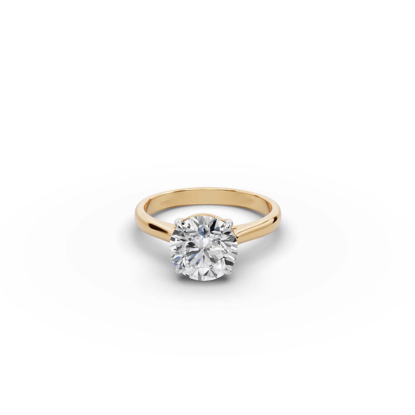 Majestic Trail Round Lab-Grown Diamond Solitaire Ring in yellow gold, set with lab-grown diamonds