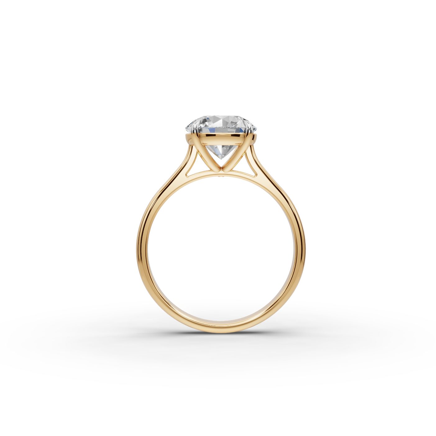 Majestic Trail Round Lab-Grown Diamond Solitaire Ring in yellow gold
