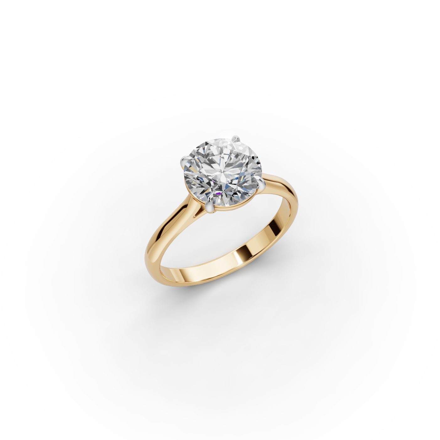Majestic Trail Round Lab-Grown Diamond Solitaire Ring in yellow gold