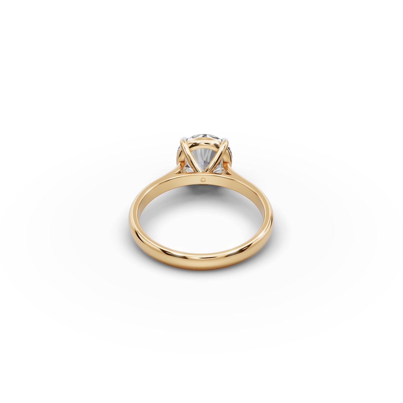 Majestic Trail Round Lab-Grown Diamond Solitaire Ring in yellow gold