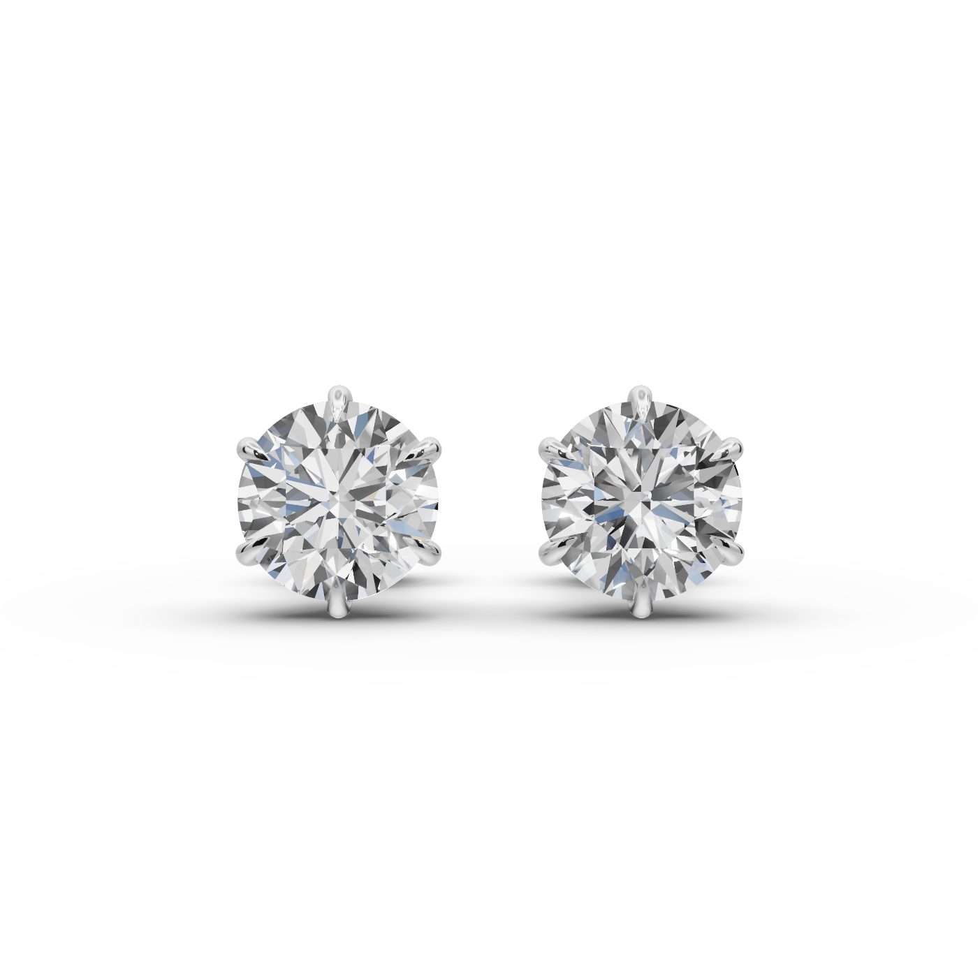 Serene Muse Round Lab-Grown Diamond Studs Earring in yellow gold
