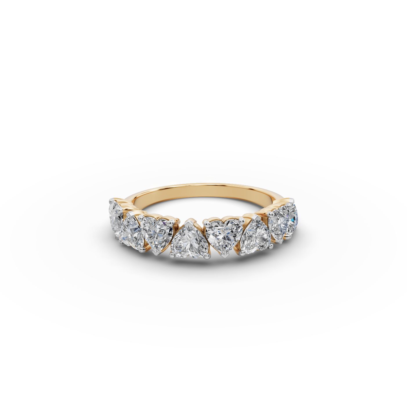 Majestic Signature Heart Lab-Grown Diamond Bands Ring in yellow gold, set with lab-grown diamonds