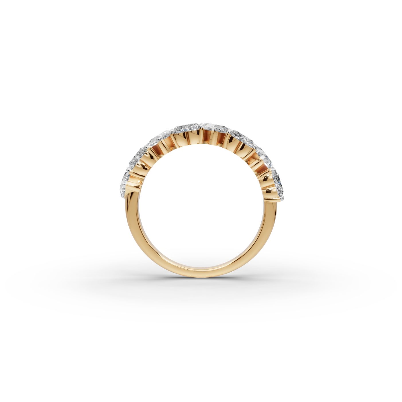 Majestic Signature Heart Lab-Grown Diamond Bands Ring in yellow gold