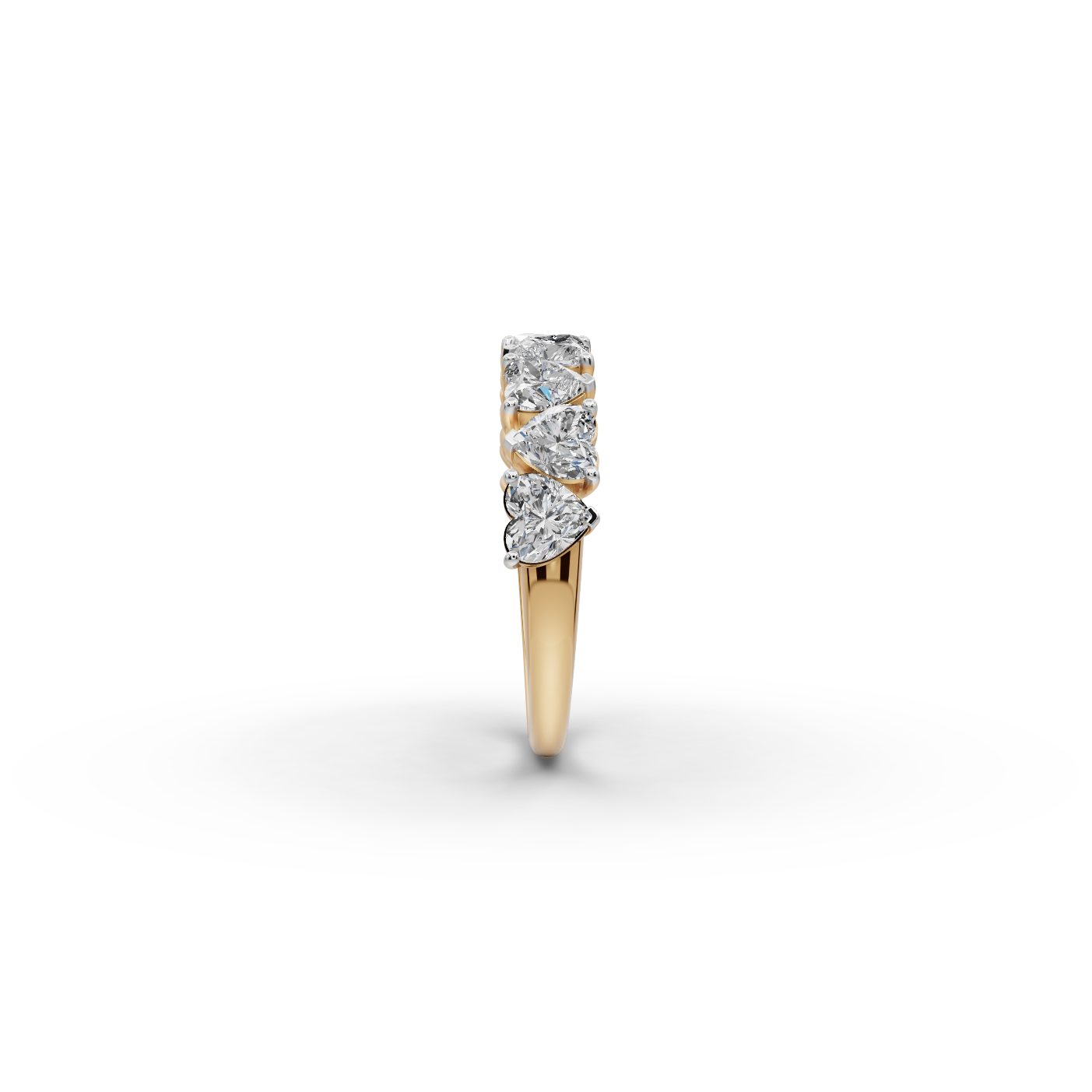 Majestic Signature Heart Lab-Grown Diamond Bands Ring in yellow gold