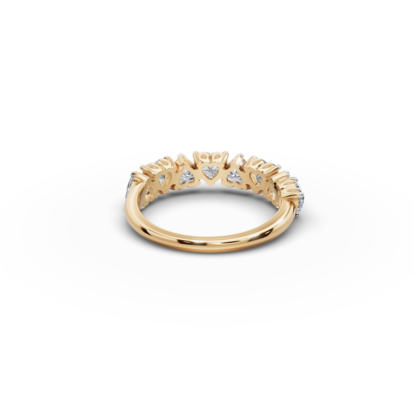 Majestic Signature Heart Lab-Grown Diamond Bands Ring in yellow gold