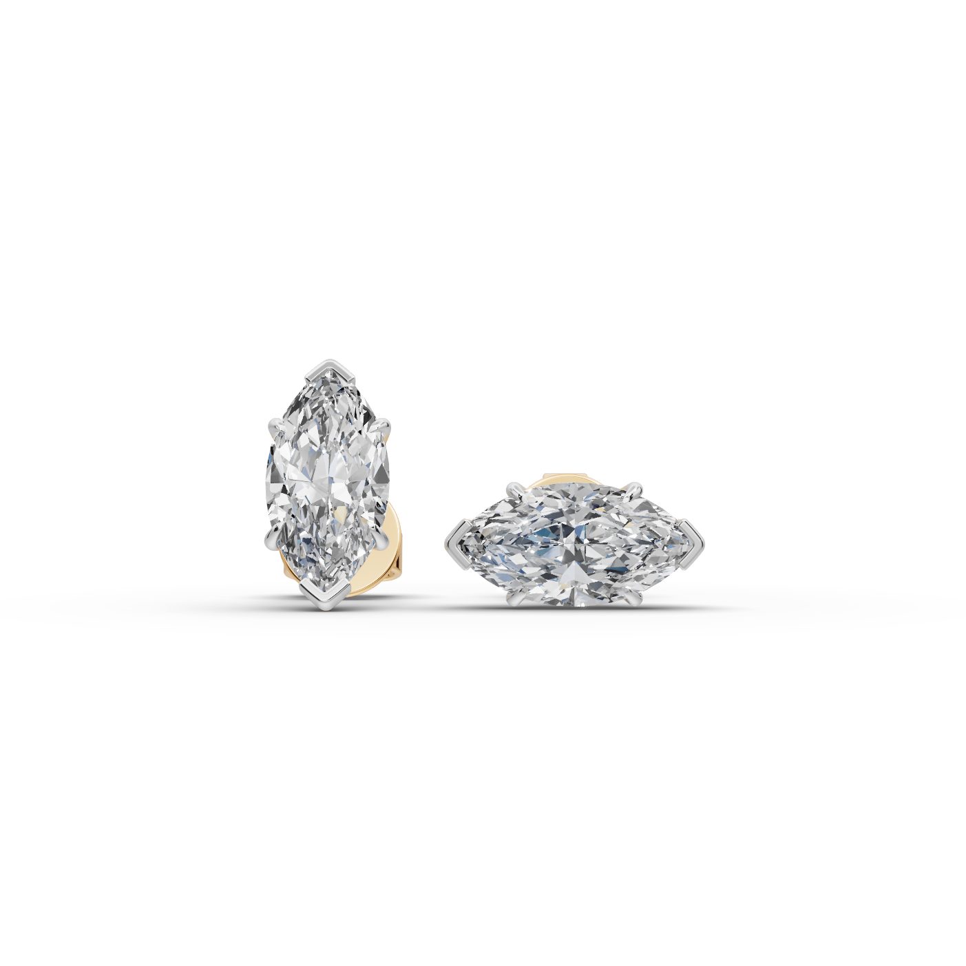Celestial Light Marquise Lab-Grown Diamond Studs Earring in yellow gold