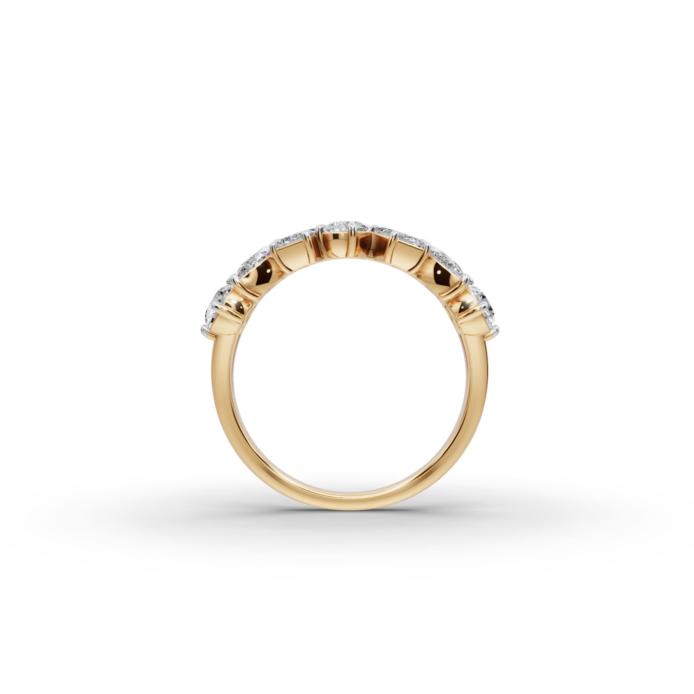 Regal Aura Pear Lab-Grown Diamond Bands Ring in yellow gold