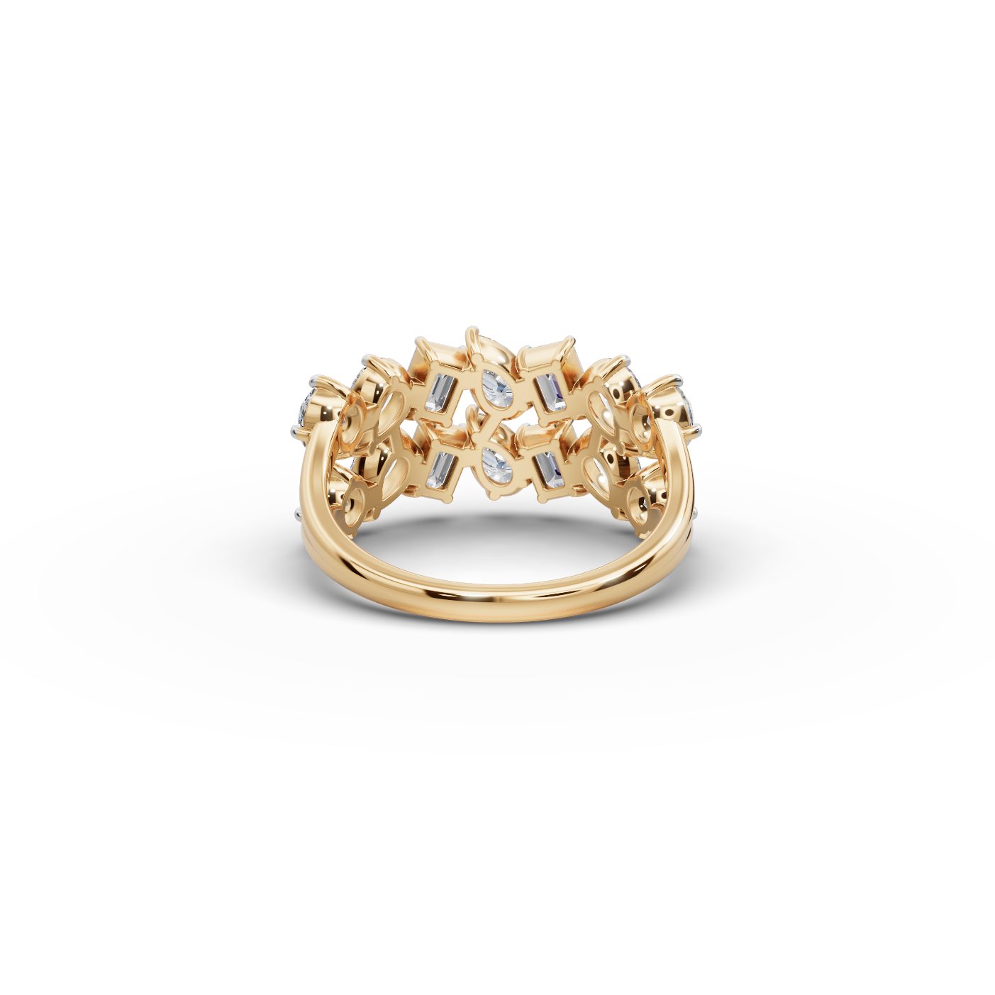 Regal Aura Pear Lab-Grown Diamond Bands Ring in yellow gold