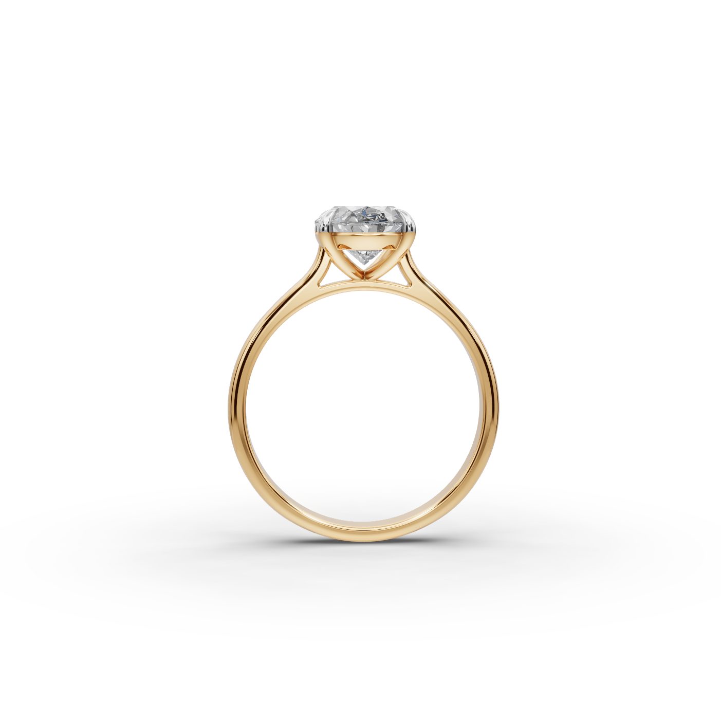 Everlasting Muse Oval Lab-Grown Diamond Solitaire Ring in yellow gold