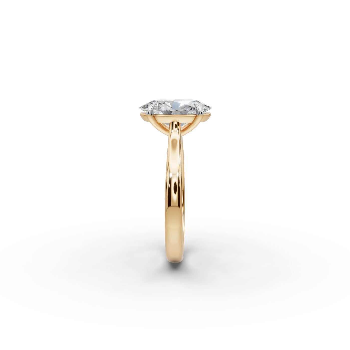 Everlasting Muse Oval Lab-Grown Diamond Solitaire Ring in yellow gold