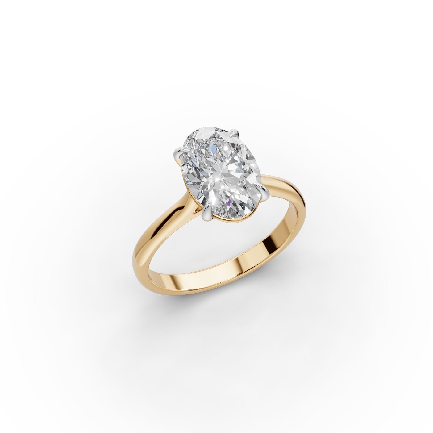 Everlasting Muse Oval Lab-Grown Diamond Solitaire Ring in yellow gold