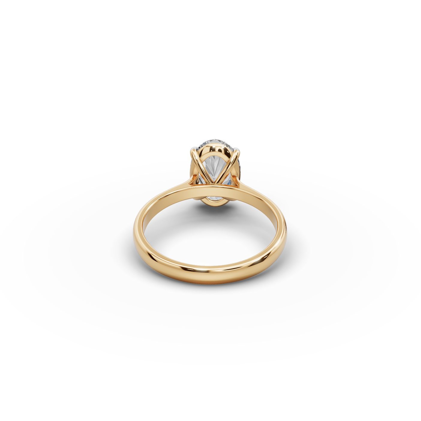 Everlasting Muse Oval Lab-Grown Diamond Solitaire Ring in yellow gold