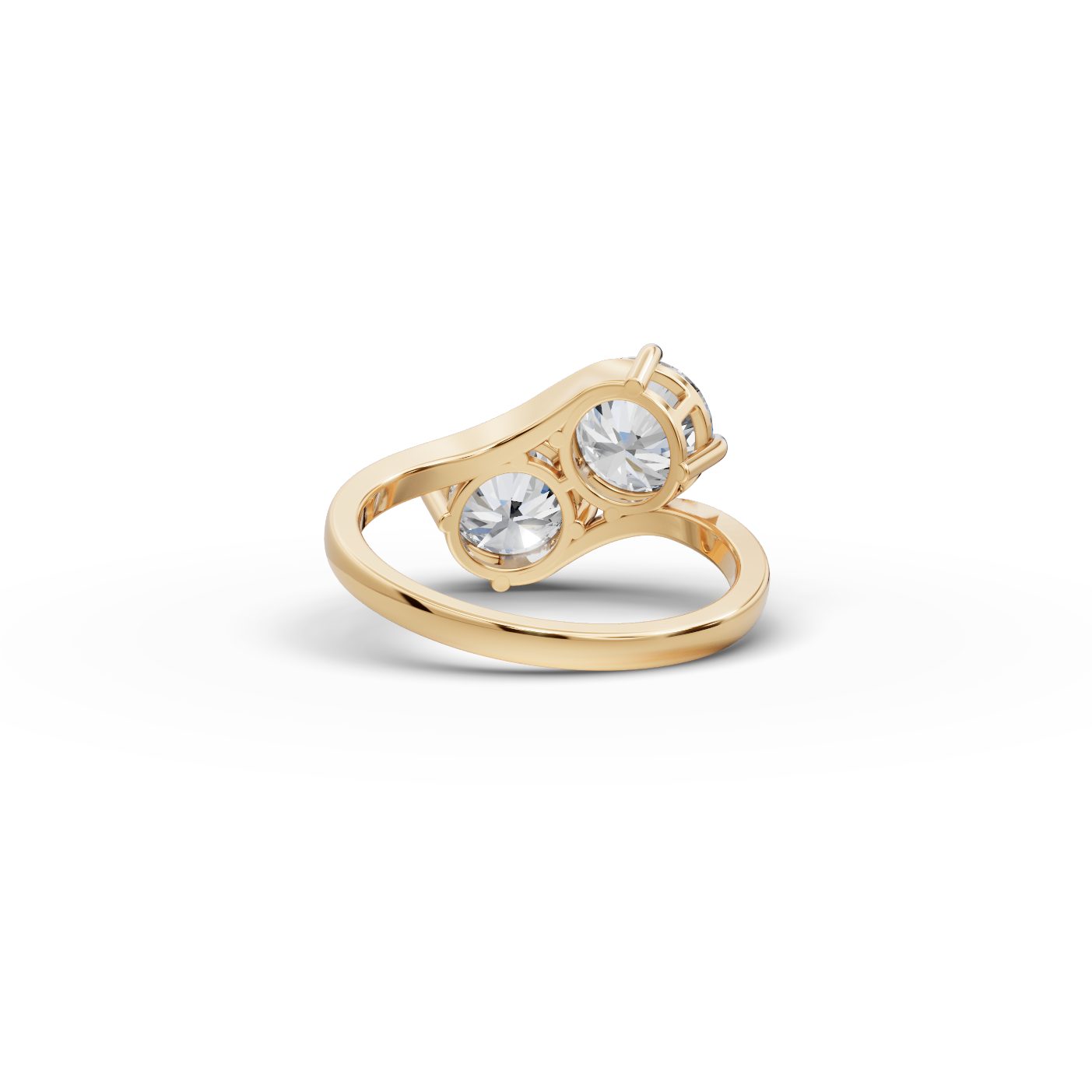 Golden Promise Round Lab-Grown Diamond Two Stone Toi Et Moi in yellow gold