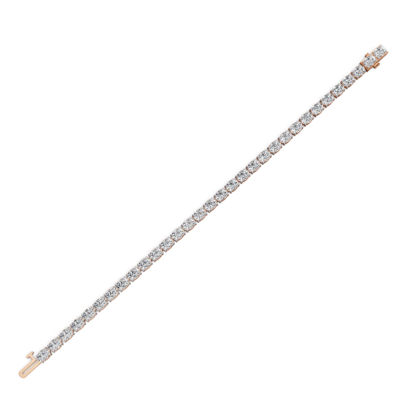 Morning Trail Oval Lab-Grown Diamond Tennis Bracelet in rose gold