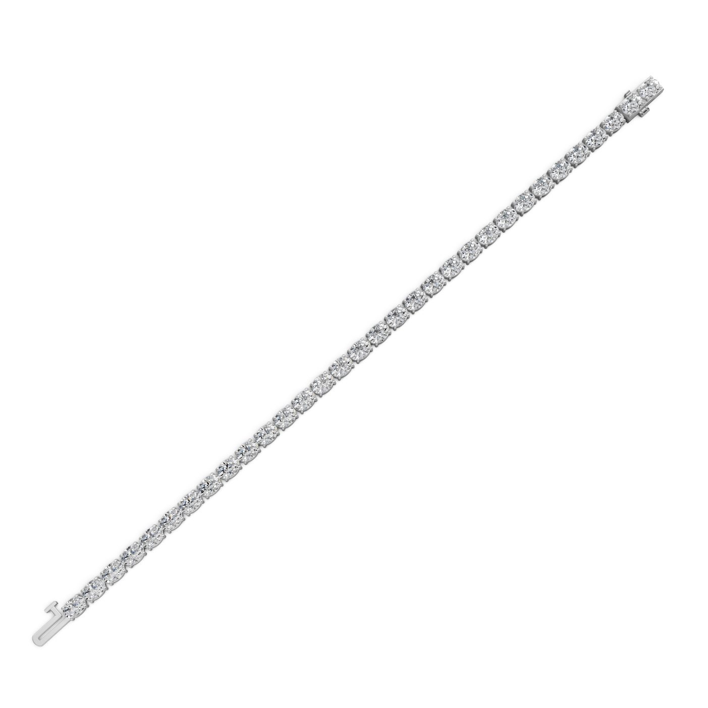 Morning Trail Oval Lab-Grown Diamond Tennis Bracelet in white gold