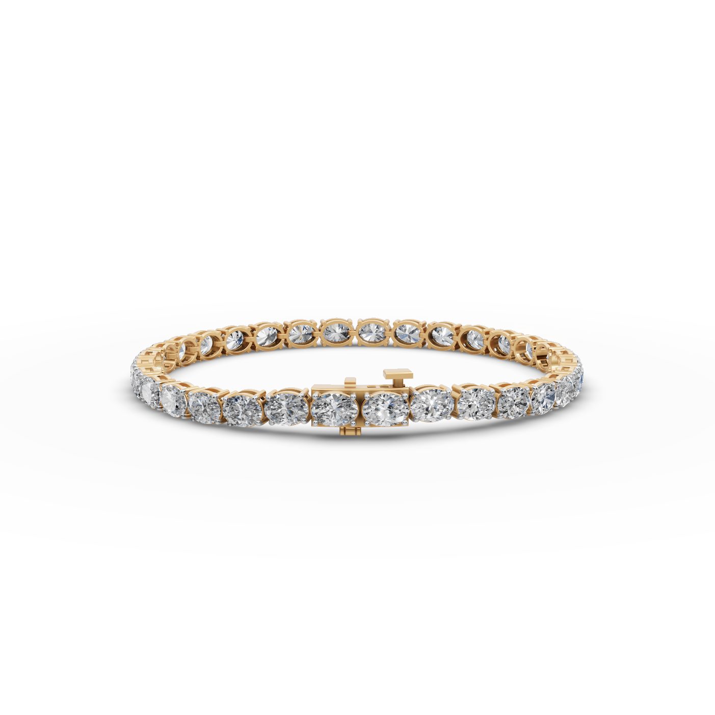 Morning Trail Oval Lab-Grown Diamond Tennis Bracelet in yellow gold