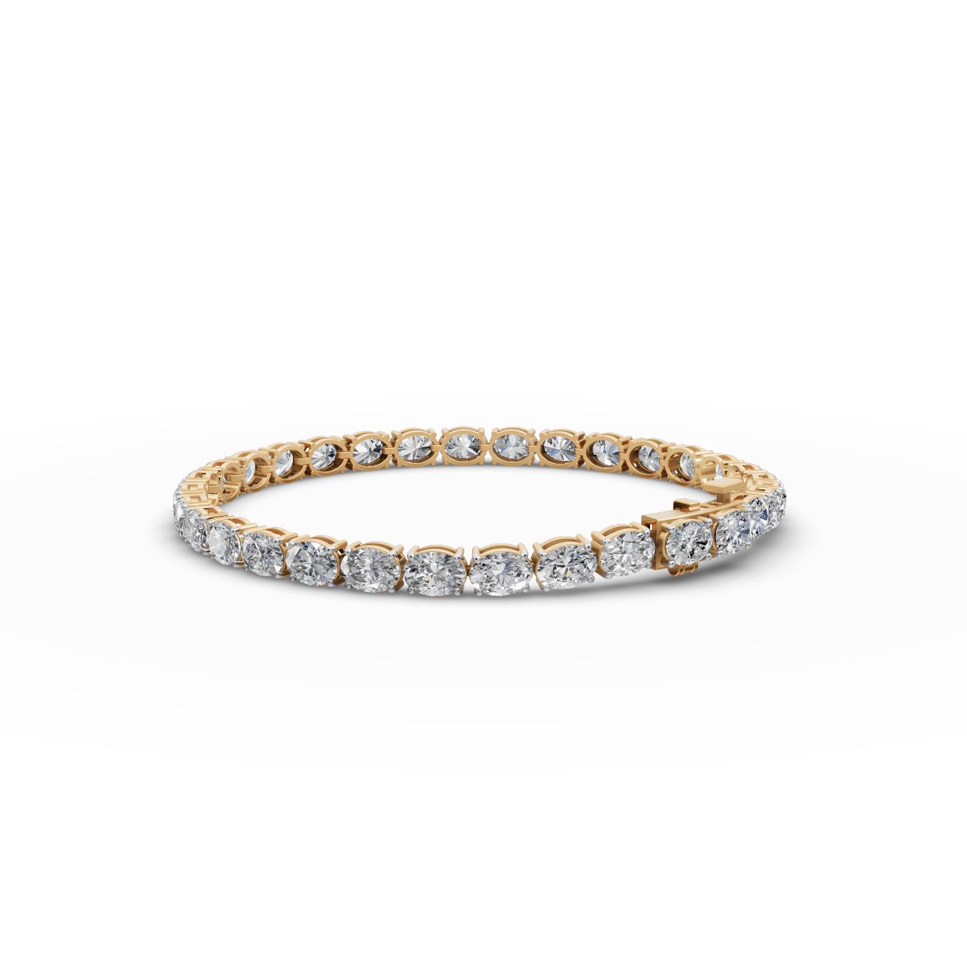 Morning Trail Oval Lab-Grown Diamond Tennis Bracelet in yellow gold