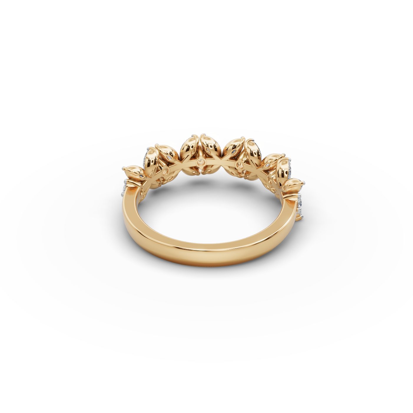 Opulent Cascade Marquise Lab-Grown Diamond Bands Ring in yellow gold