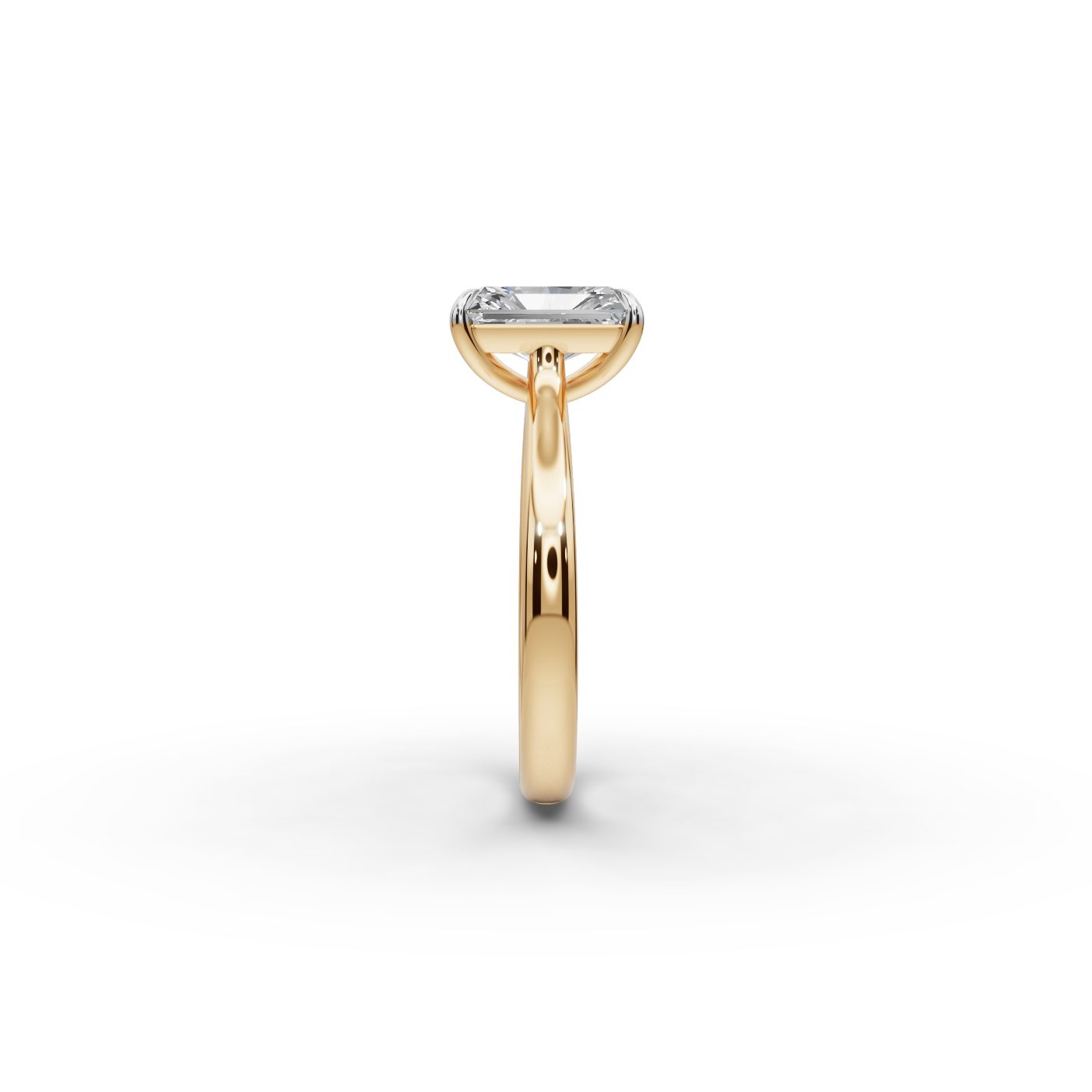 Endless Trail Radiant Lab-Grown Diamond Solitaire Ring in yellow gold