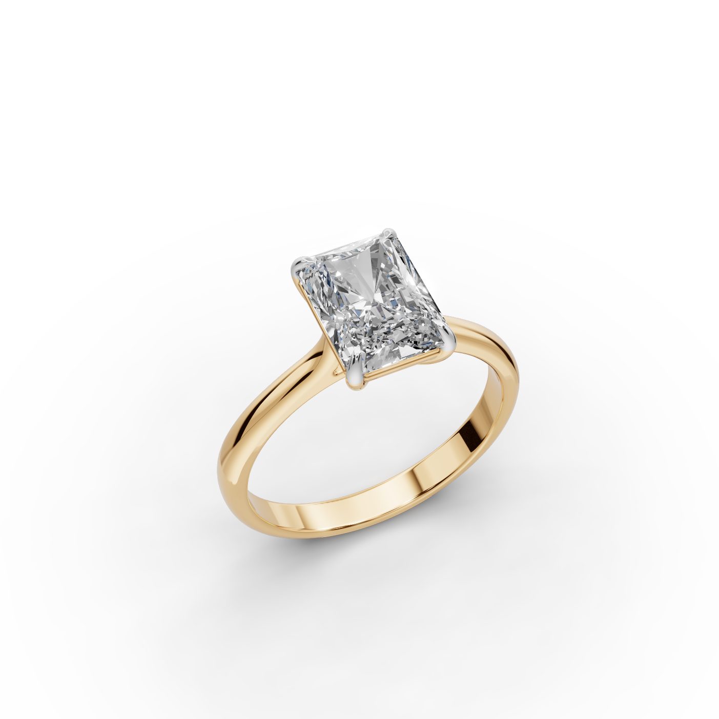 Endless Trail Radiant Lab-Grown Diamond Solitaire Ring in yellow gold