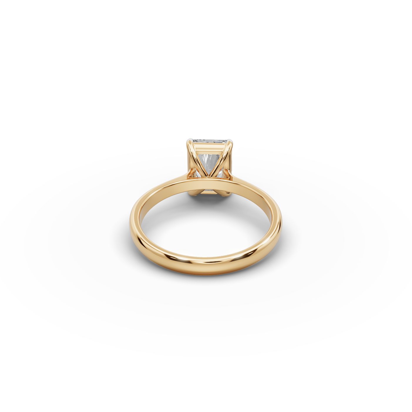 Endless Trail Radiant Lab-Grown Diamond Solitaire Ring in yellow gold