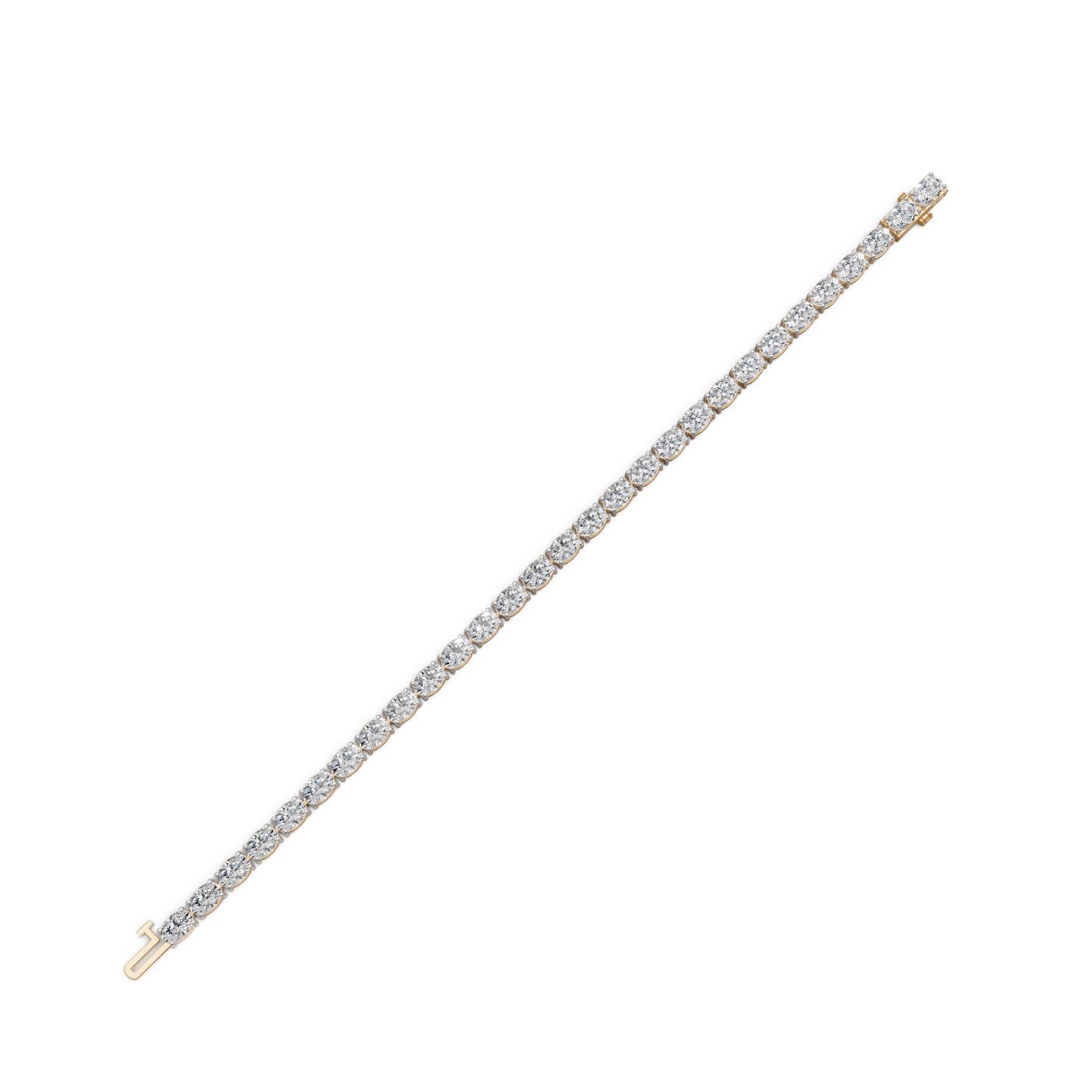 Golden Whisper Oval Lab-Grown Diamond Tennis Bracelet in yellow gold