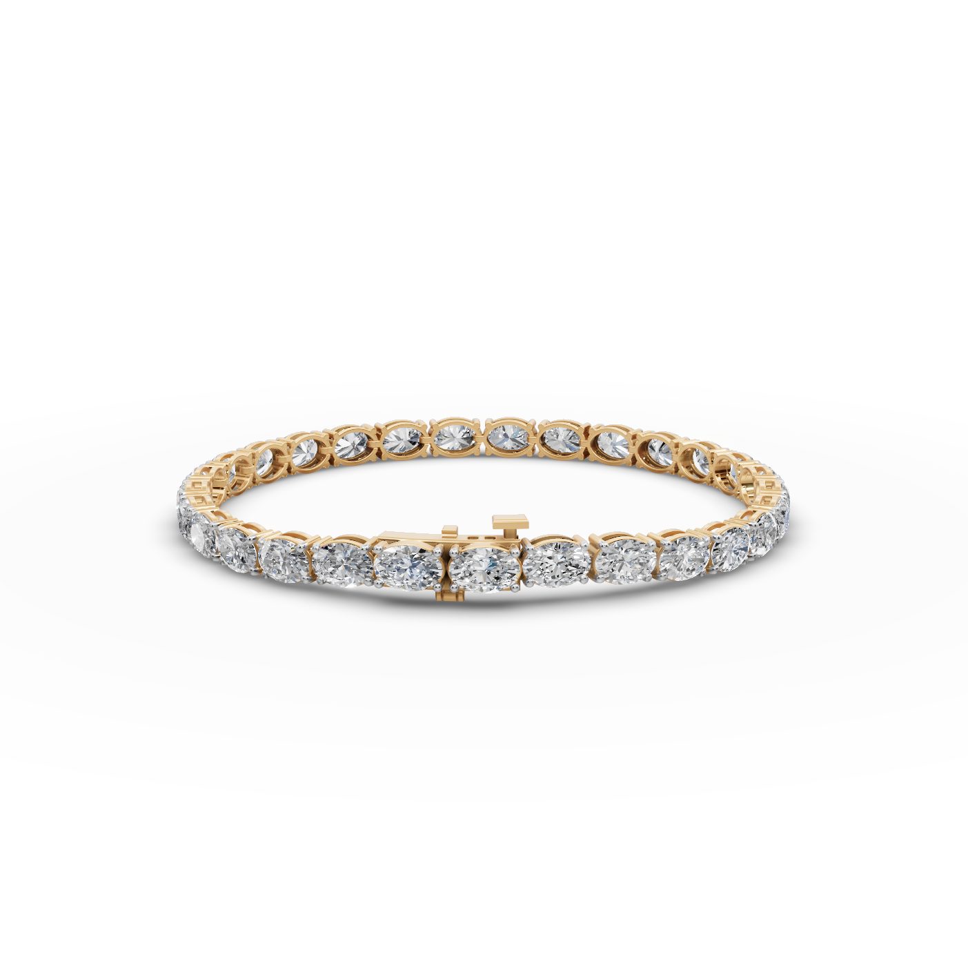Golden Whisper Oval Lab-Grown Diamond Tennis Bracelet in yellow gold