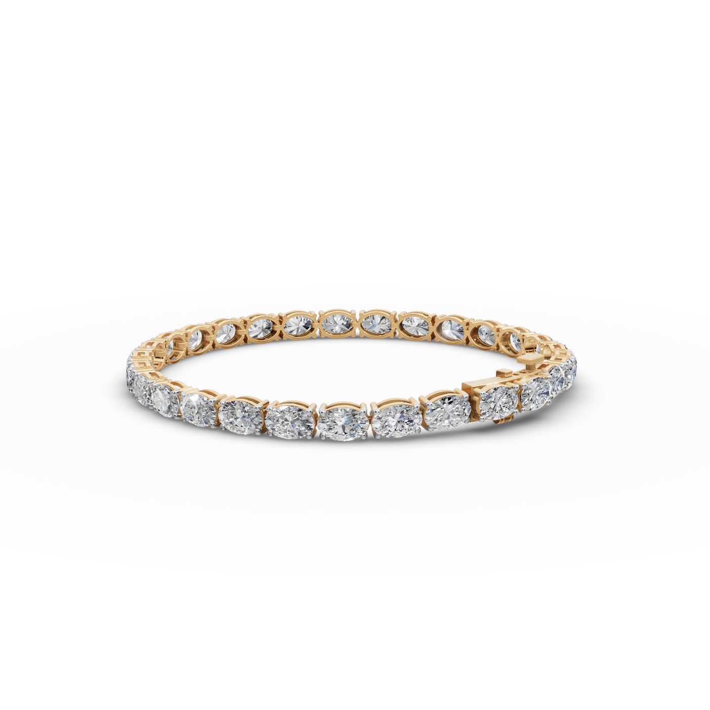 Golden Whisper Oval Lab-Grown Diamond Tennis Bracelet in yellow gold