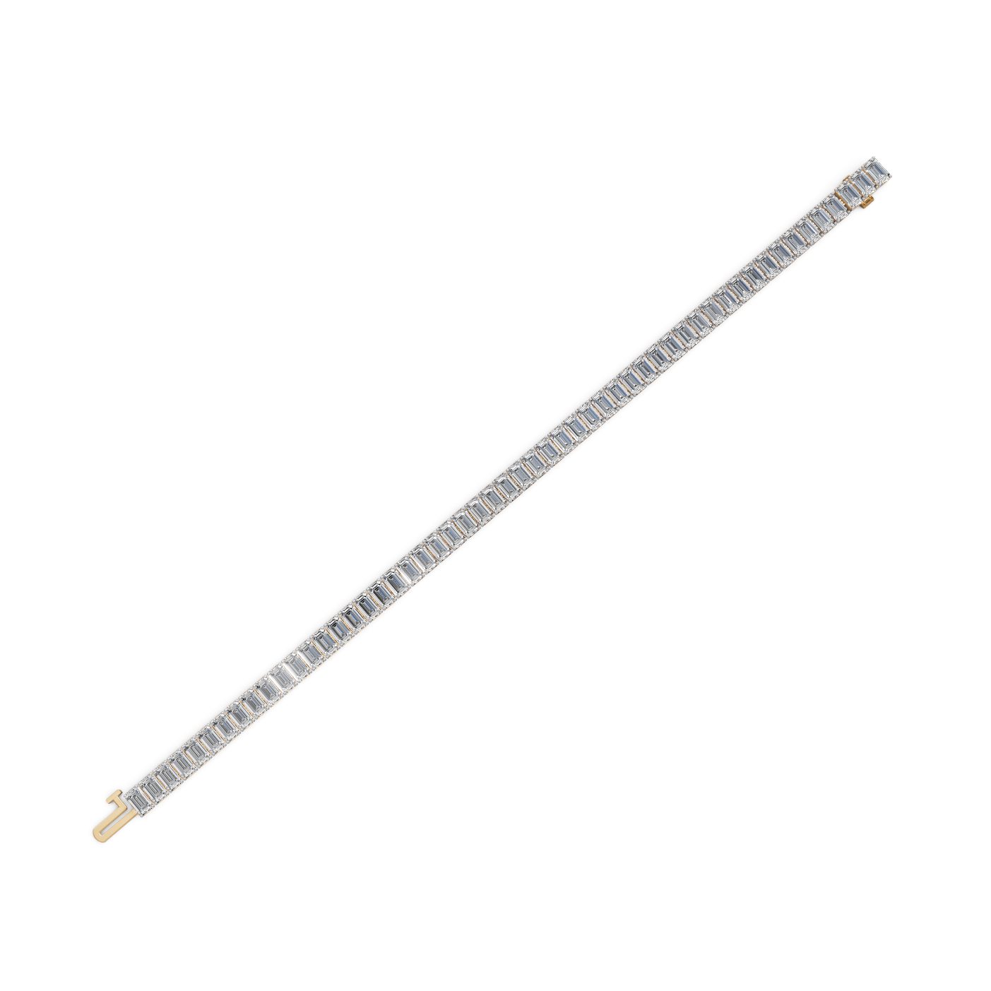 Midnight Dew Emerald Lab-Grown Diamond Tennis Bracelet in yellow gold