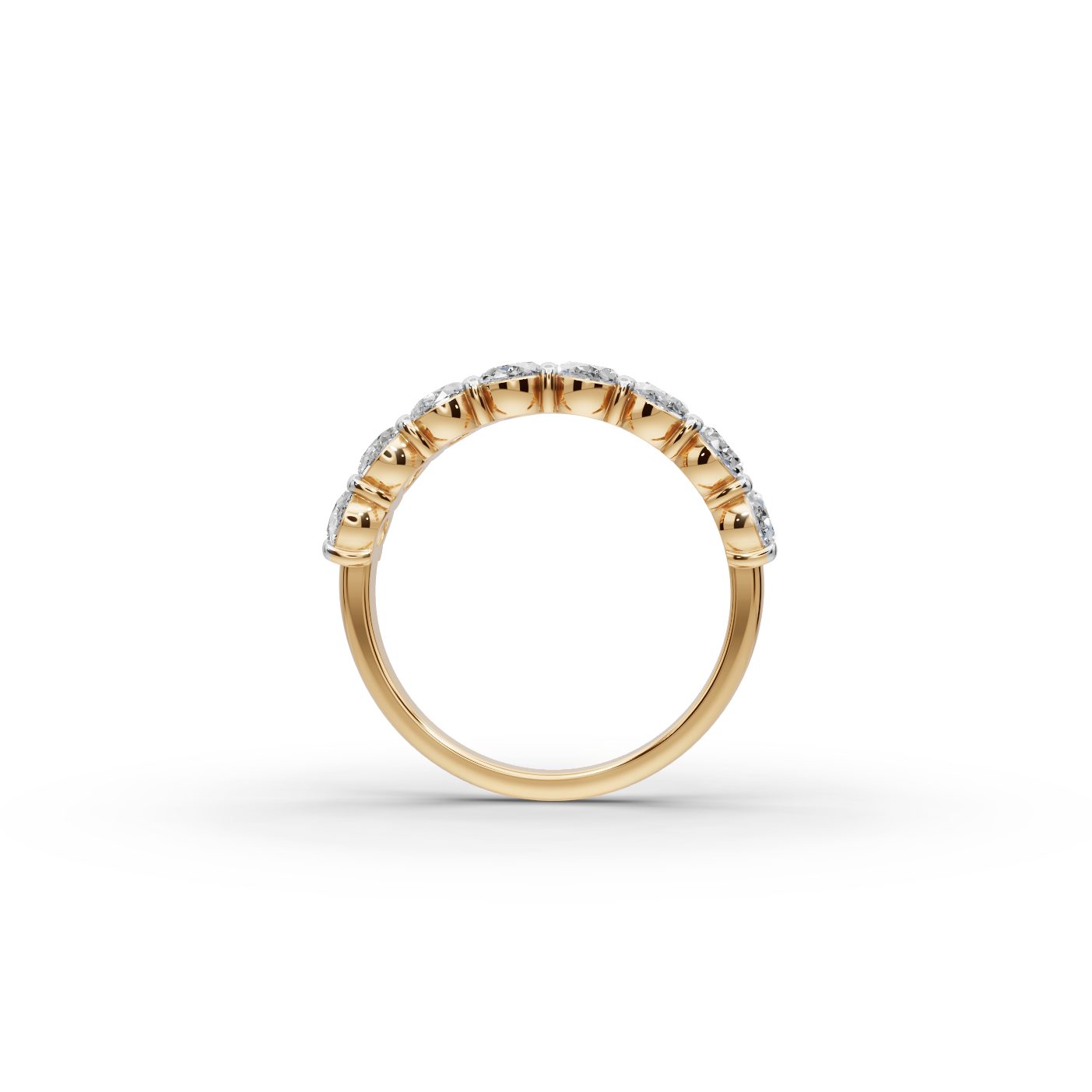 Everlasting Promise Oval Lab-Grown Diamond Bands Ring in yellow gold