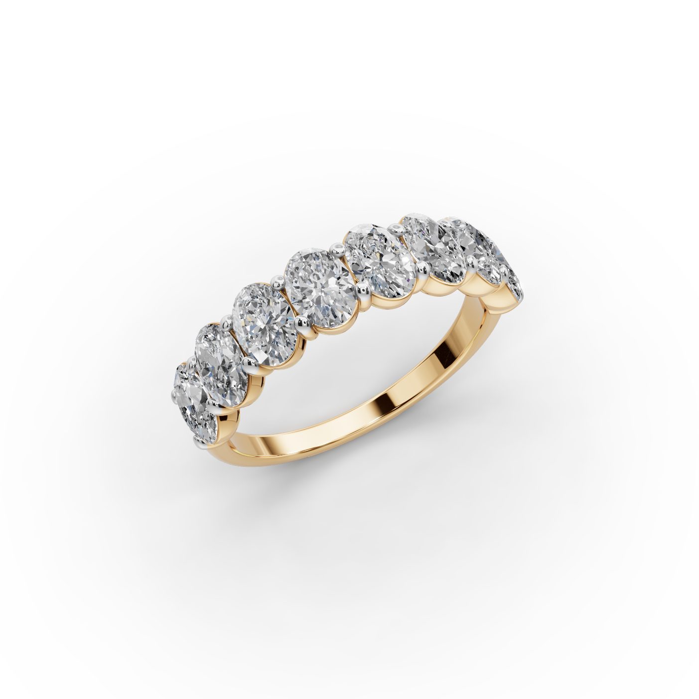 Everlasting Promise Oval Lab-Grown Diamond Bands Ring in yellow gold