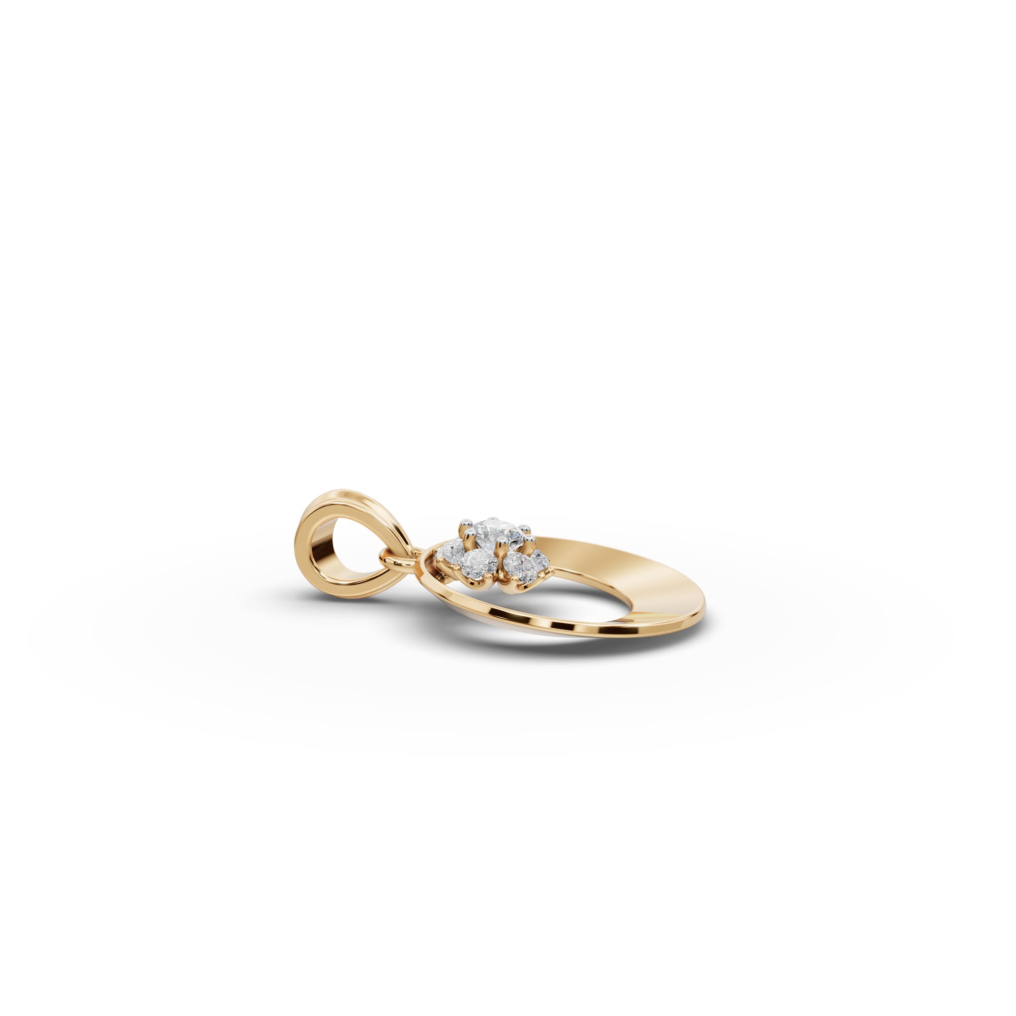 Delicate Ember Round Lab-Grown Diamond Cluster Pendant in yellow gold