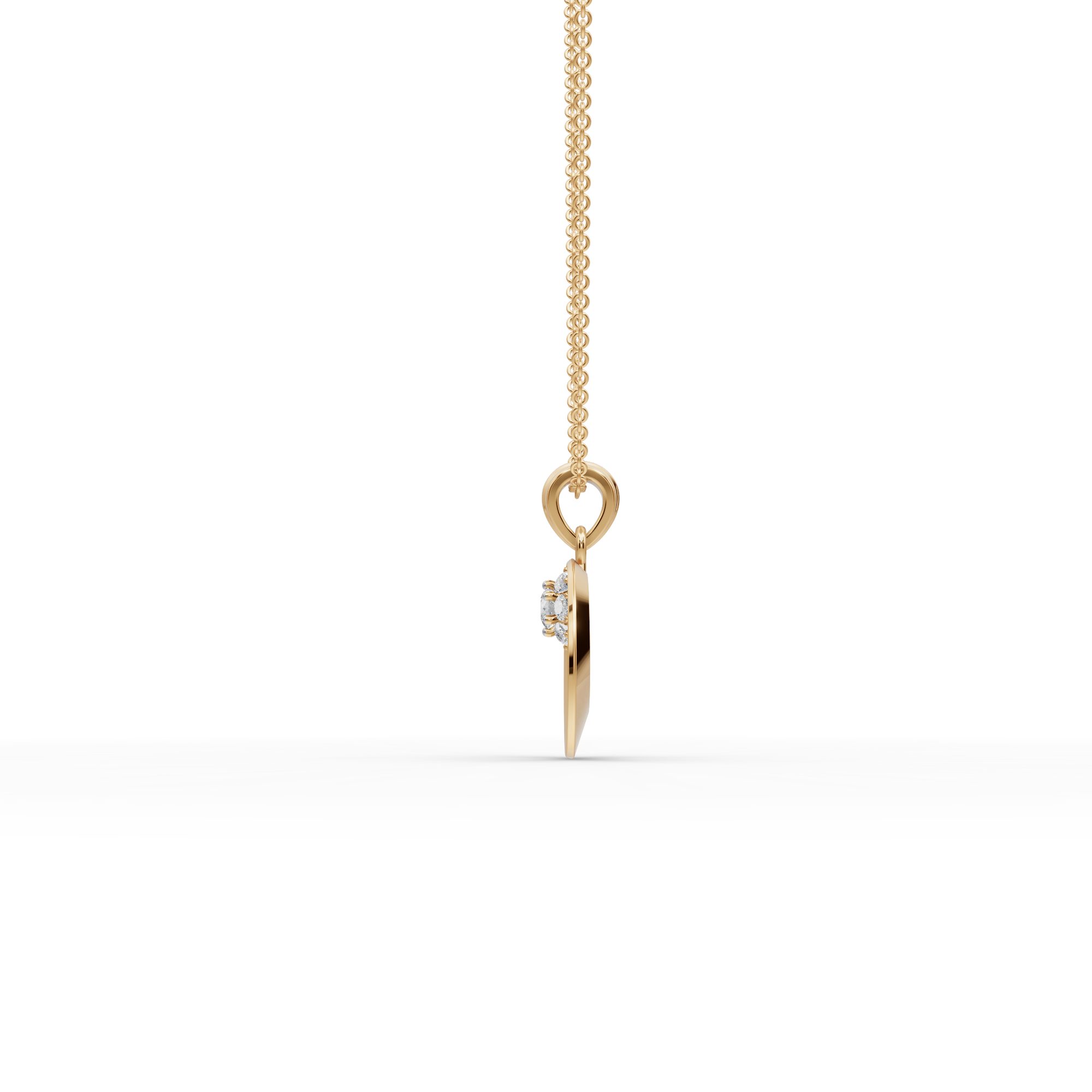 Delicate Ember Round Lab-Grown Diamond Cluster Pendant in yellow gold