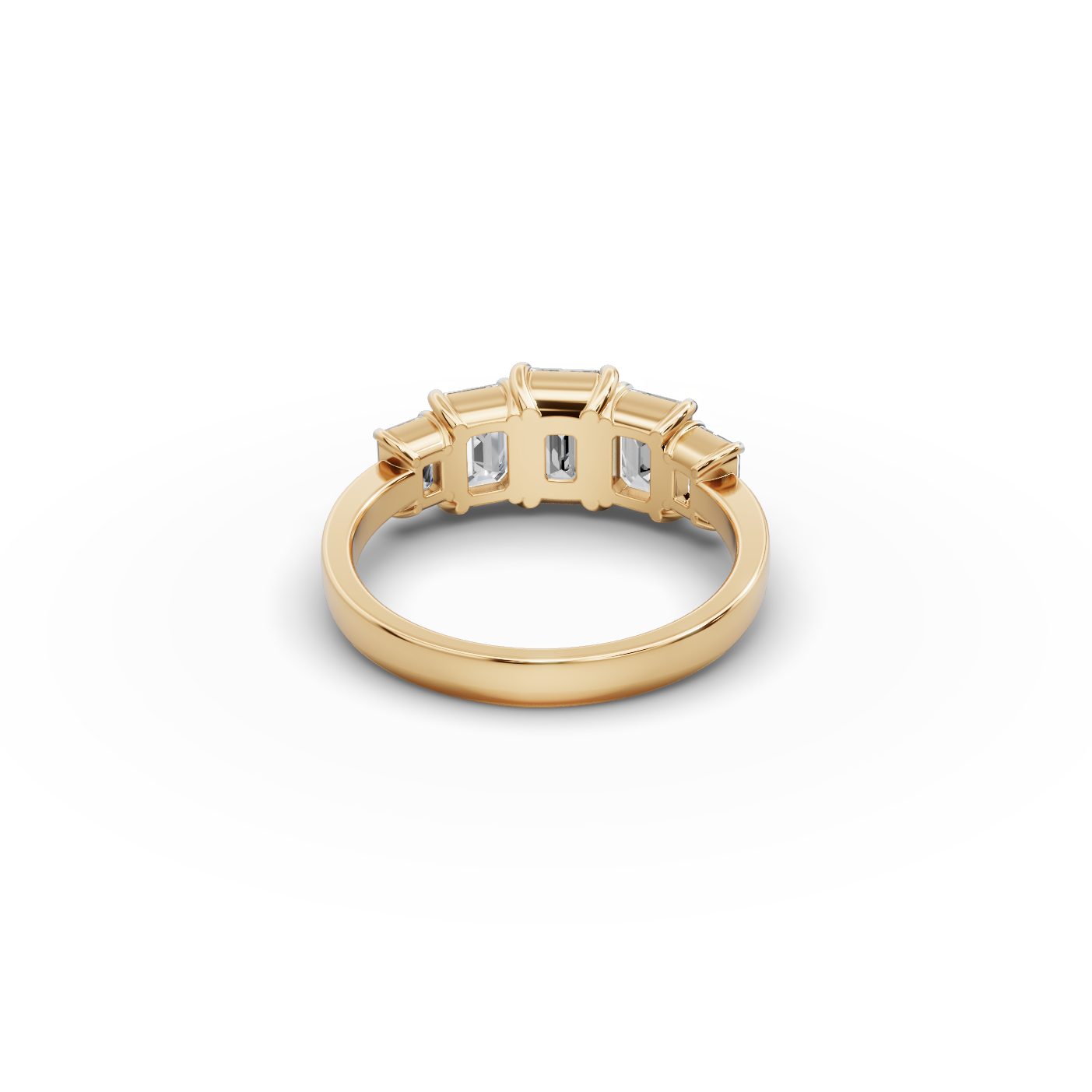Brilliant Sparkle Emerald Lab-Grown Diamond Five Stone Ring in yellow gold
