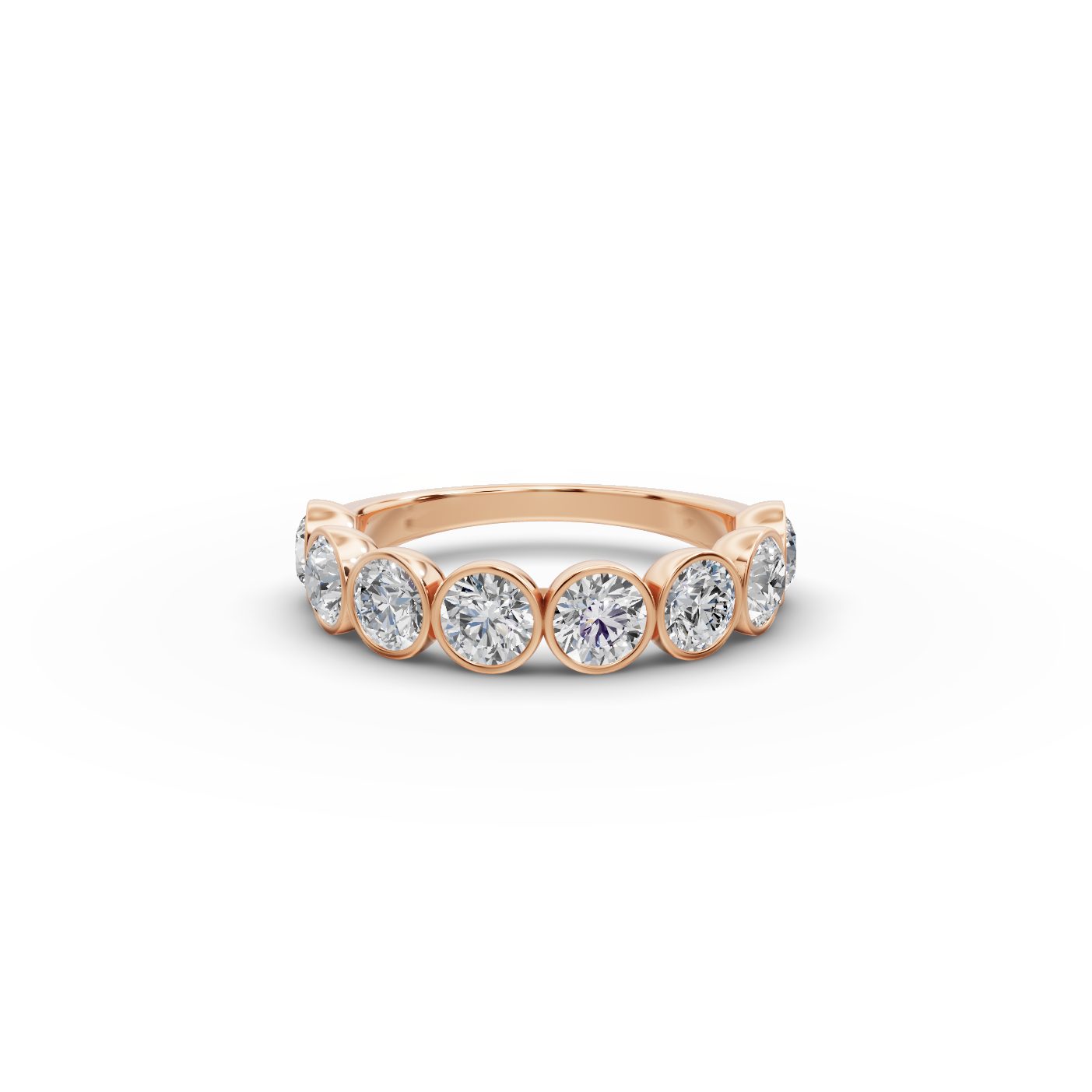 Majestic Promise Round Lab-Grown Diamond Bands Ring in rose gold