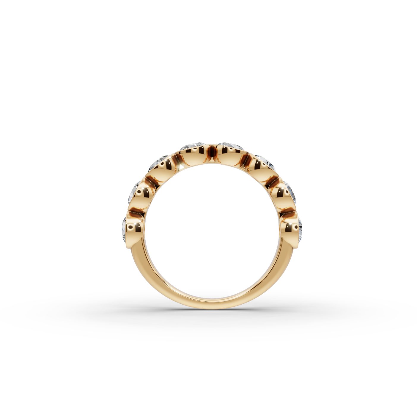 Majestic Promise Round Lab-Grown Diamond Bands Ring in yellow gold