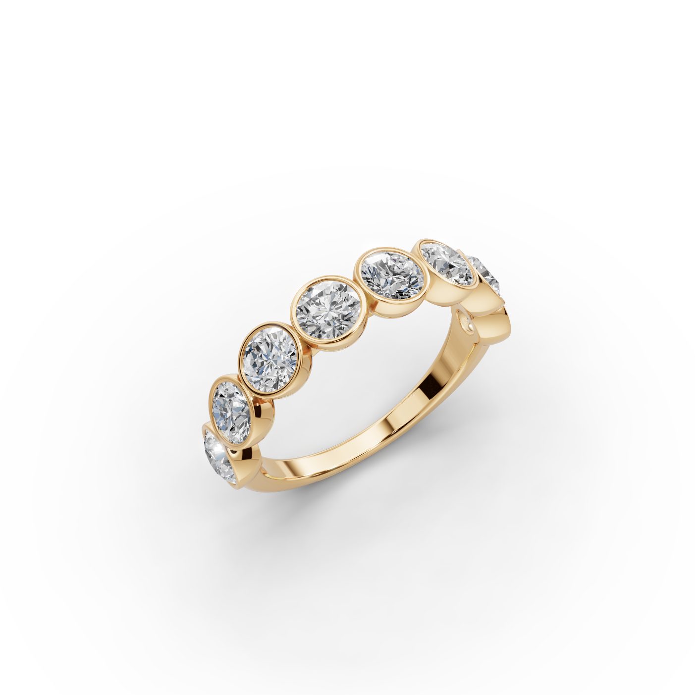Majestic Promise Round Lab-Grown Diamond Bands Ring in yellow gold