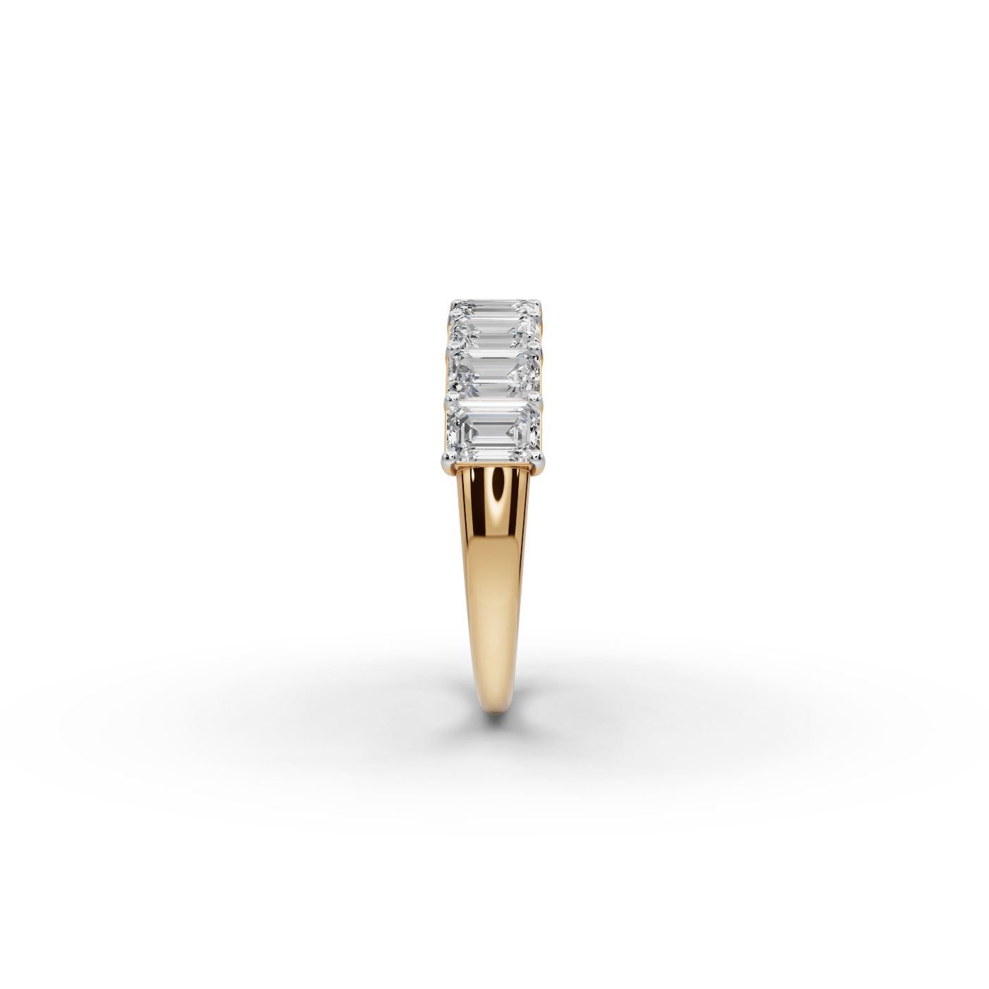 Celestial Dew Emerald Lab-Grown Diamond Bands Ring in yellow gold