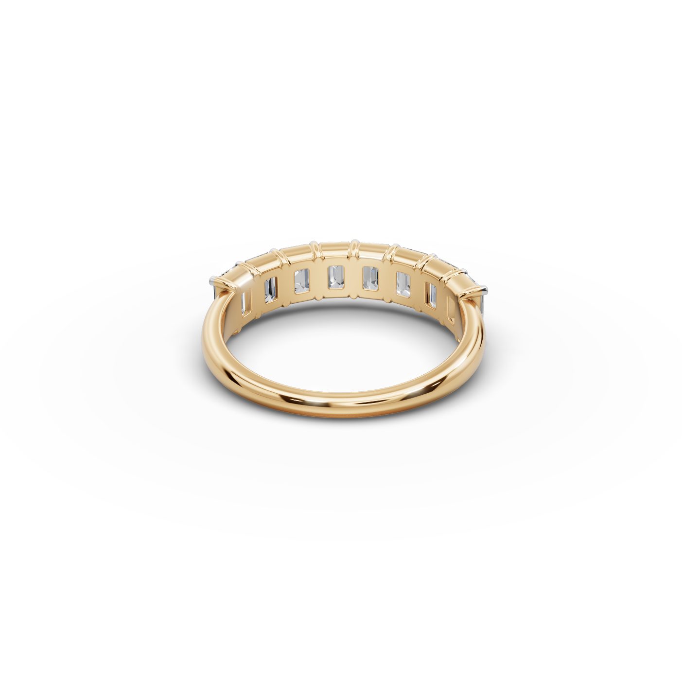 Celestial Dew Emerald Lab-Grown Diamond Bands Ring in yellow gold