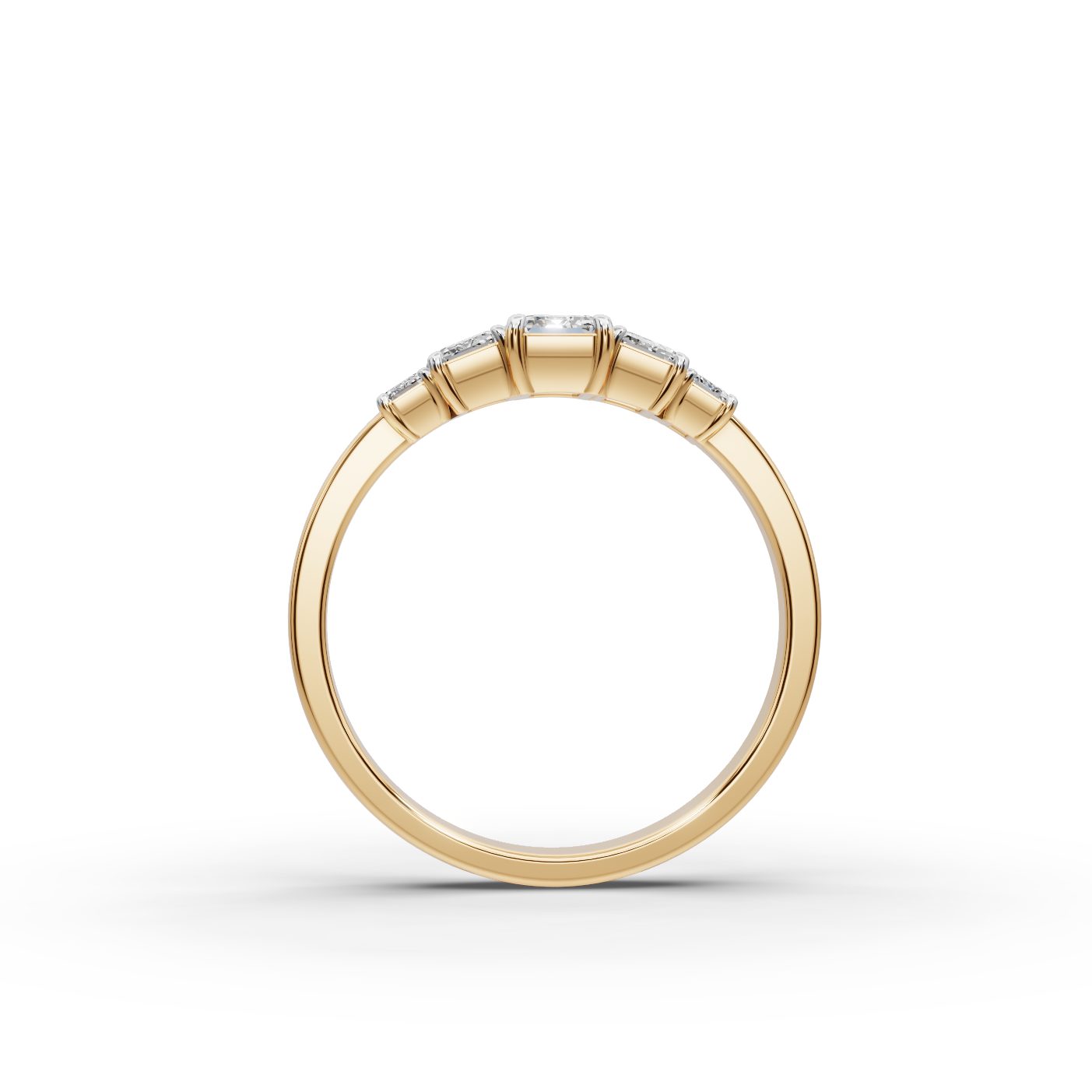 Infinite Glow Emerald Lab-Grown Diamond Five Stone Ring in yellow gold