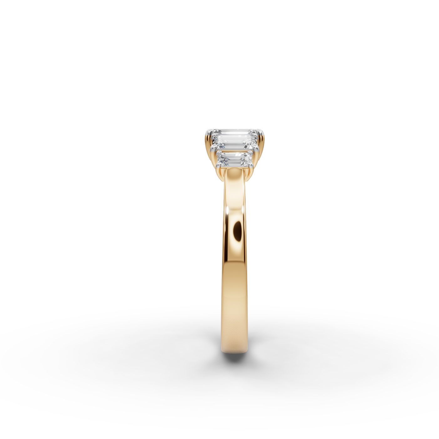 Infinite Glow Emerald Lab-Grown Diamond Five Stone Ring in yellow gold