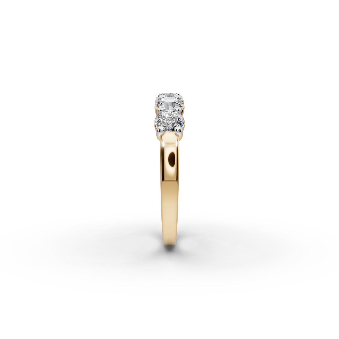 Brilliant Sparkle Round Lab-Grown Diamond Five Stone Ring in yellow gold